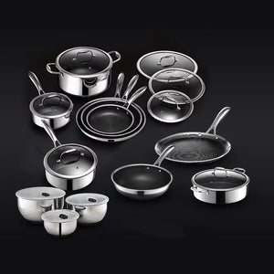 20 Piece Stainless Steel Cookware Set with Lids Cookware Set Nonstick 3-ply Stainless Steel Honeycomb W/Stay Cool Handle Foodie Chef Tools