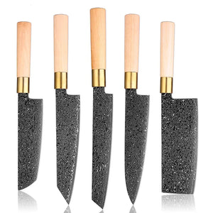 XITUO Japanese Damascus Steel Knife Set Kitchen Chef Knife Meat Slicing Cooking Knife Black Blade Vegetable Knife Cooking Tools Foodie Chef Tools