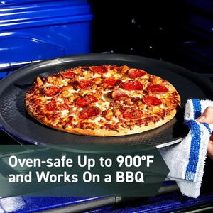 Hybrid Nonstick Pizza Steel for Pizzas and Flatbreads Up to 14", Dishwasher-Friendly, BBQ and Oven-Safe Up to 900°F Foodie Chef Tools